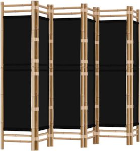 VidaXL Kamerscherm 6-panelen inklapbaar 240 cm bamboe en canvas