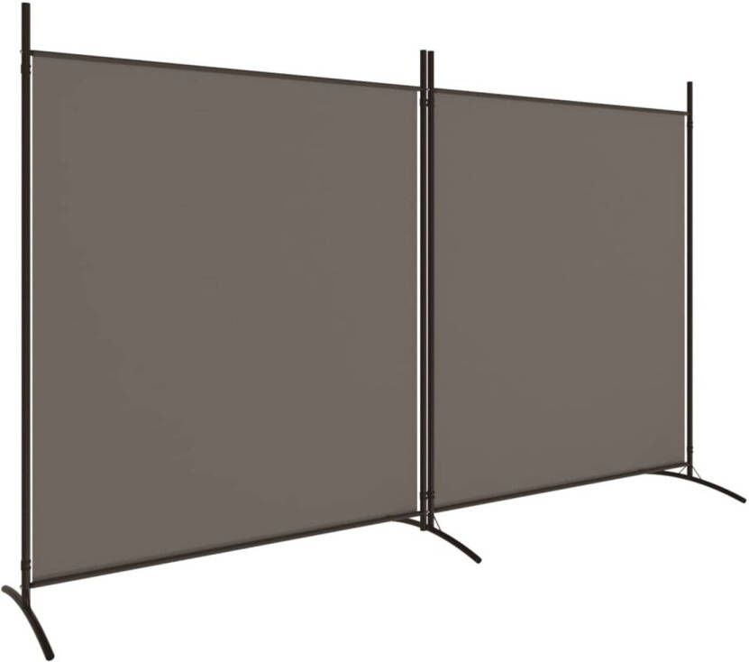 VidaXL Kamerscherm met 2 panelen 346x180 cm stof antracietkleurig