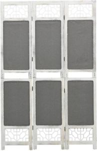 VidaXL Kamerscherm met 3 panelen 105x165 cm stof grijs