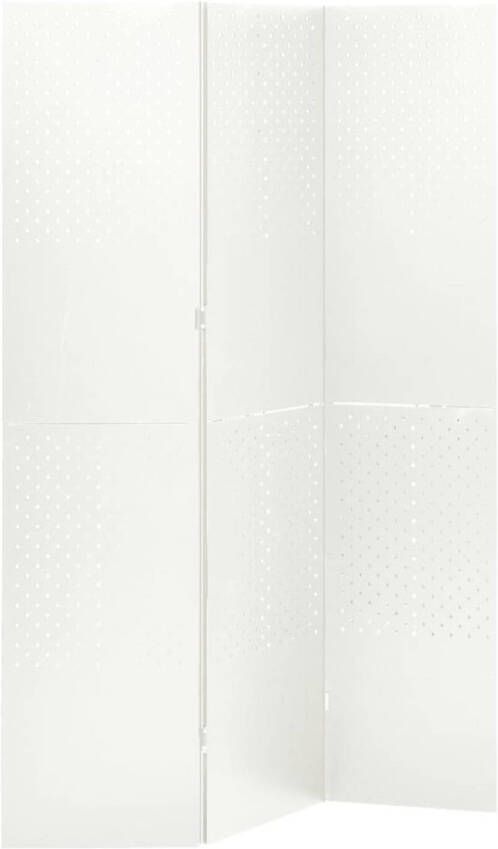 VidaXL Kamerscherm met 3 panelen 120x180 cm staal wit