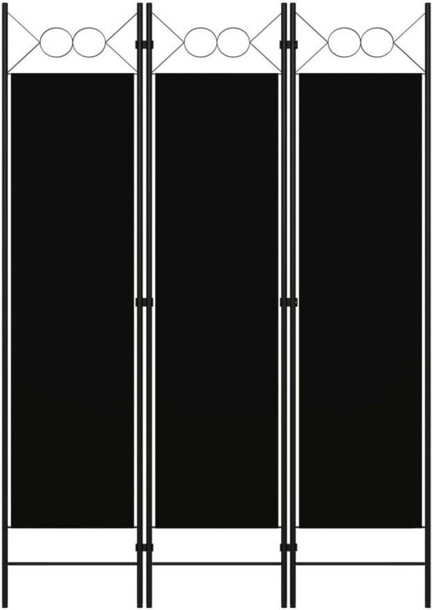 VidaXL Kamerscherm met 3 panelen 120x180 cm zwart