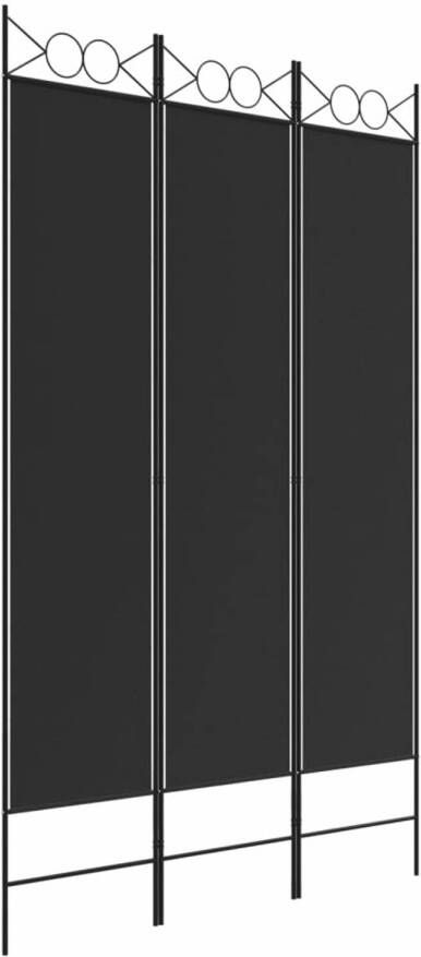 VidaXL Kamerscherm met 3 panelen 120x200 cm stof zwart