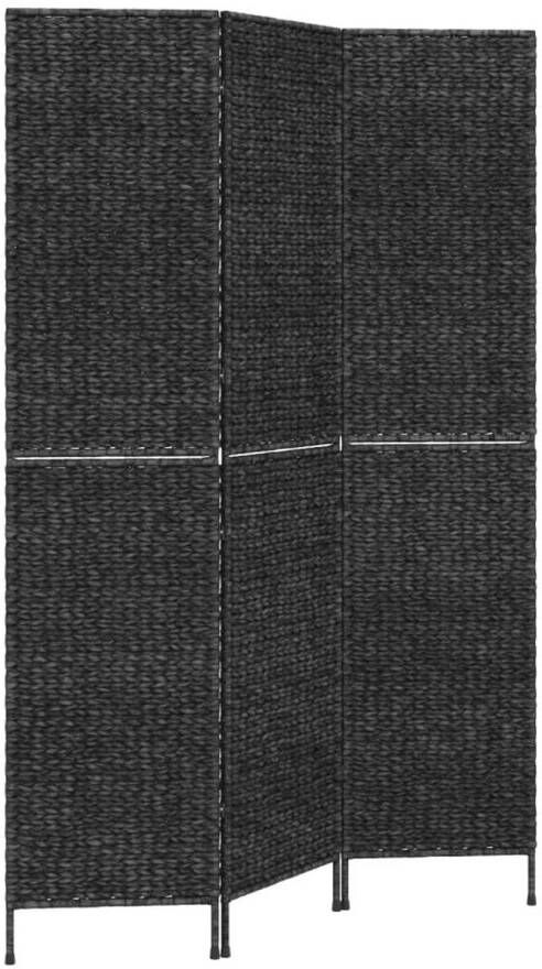 VidaXL Kamerscherm met 3 panelen 122x180 cm waterhyacint zwart