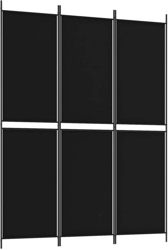 VidaXL Kamerscherm met 3 panelen 150x200 cm stof zwart