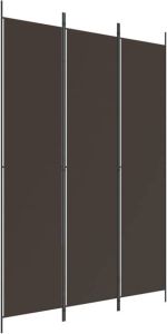 VidaXL Kamerscherm met 3 panelen 150x220 cm stof bruin