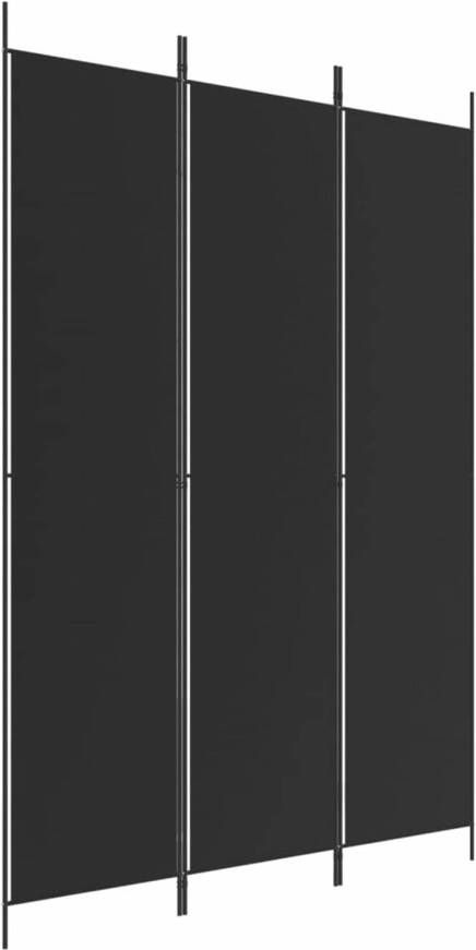 VidaXL Kamerscherm met 3 panelen 150x220 cm stof zwart