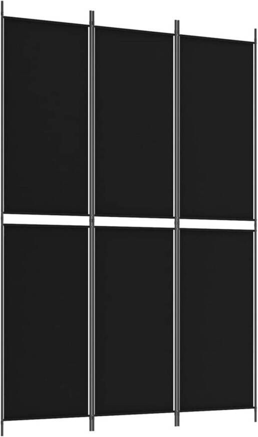VidaXL Kamerscherm met 3 panelen 150x220 cm stof zwart