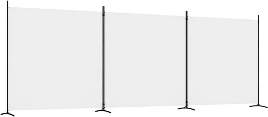 VidaXL Kamerscherm met 3 panelen 525x180 cm stof wit