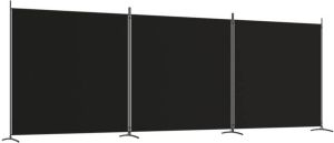 VidaXL Kamerscherm met 3 panelen 525x180 cm stof zwart