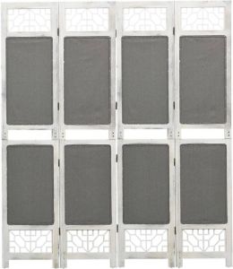 VidaXL Kamerscherm met 4 panelen 140x165 cm stof grijs
