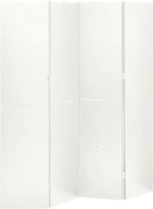 VidaXL Kamerscherm met 4 panelen 160x180 cm staal wit