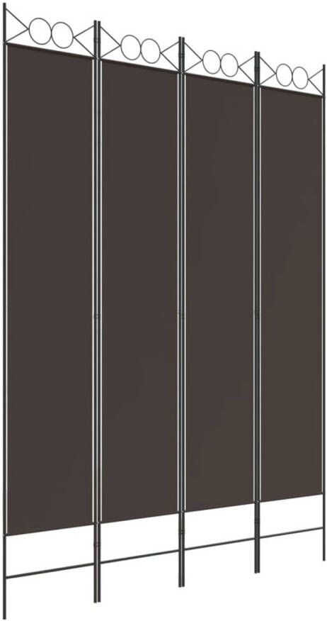VidaXL Kamerscherm met 4 panelen 160x220 cm stof bruin