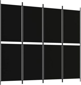VidaXL Kamerscherm met 4 panelen 200x180 cm stof zwart