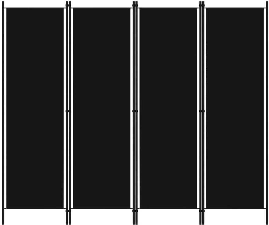 VidaXL Kamerscherm met 4 panelen 200x180 cm zwart