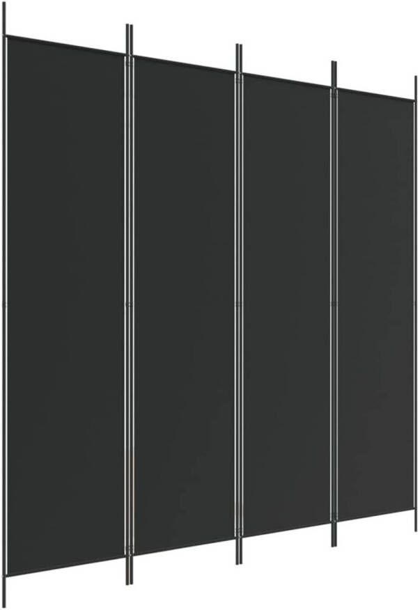 VidaXL Kamerscherm met 4 panelen 200x200 cm stof zwart