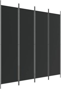 VidaXL Kamerscherm met 4 panelen 200x200 cm stof zwart