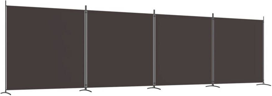 VidaXL Kamerscherm met 4 panelen 698x180 cm stof bruin