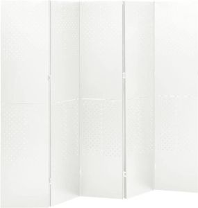 VidaXL Kamerscherm met 5 panelen 200x180 cm staal wit