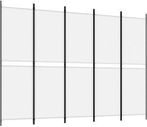 VidaXL Kamerscherm met 5 panelen 250x180 cm stof wit