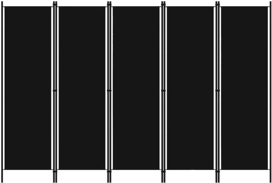 VidaXL Kamerscherm met 5 panelen 250x180 cm zwart