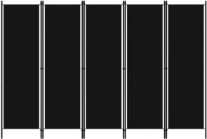 VidaXL Kamerscherm met 5 panelen 250x180 cm zwart