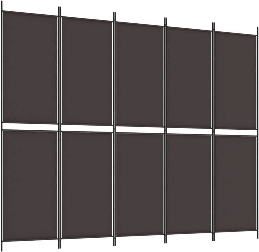 VidaXL Kamerscherm met 5 panelen 250x200 cm stof bruin
