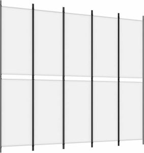 VidaXL Kamerscherm met 5 panelen 250x220 cm stof wit