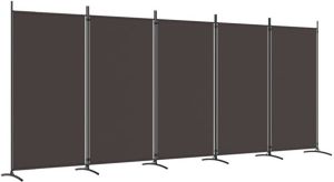 VidaXL Kamerscherm met 5 panelen 433x180 cm stof bruin