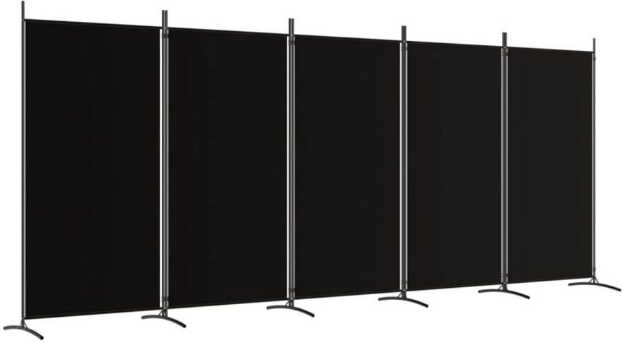 VidaXL Kamerscherm met 5 panelen 433x180 cm stof zwart