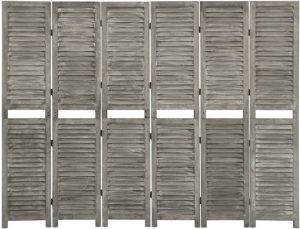 VidaXL Kamerscherm met 6 panelen 214x166 cm massief hout grijs