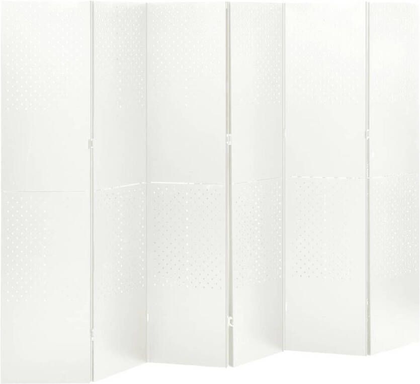 VidaXL Kamerscherm met 6 panelen 240x180 cm staal wit