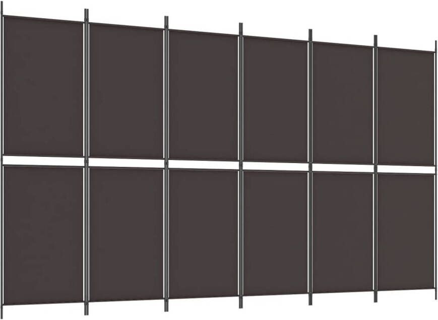 VidaXL Kamerscherm met 6 panelen 300x180 cm stof bruin