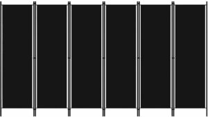 VidaXL Kamerscherm met 6 panelen 300x180 cm zwart