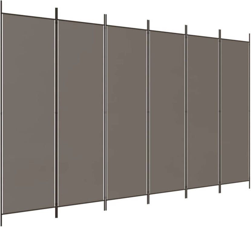 VidaXL Kamerscherm met 6 panelen 300x200 cm stof antracietkleurig