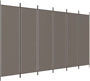 VidaXL Kamerscherm met 6 panelen 300x200 cm stof antracietkleurig