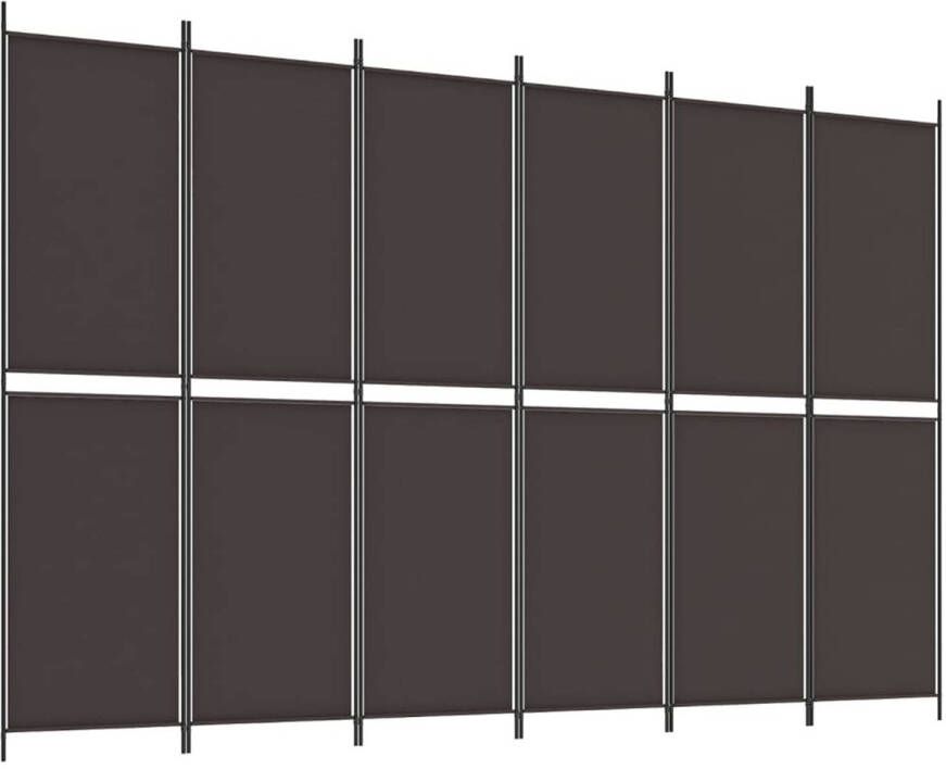 VidaXL Kamerscherm met 6 panelen 300x200 cm stof bruin