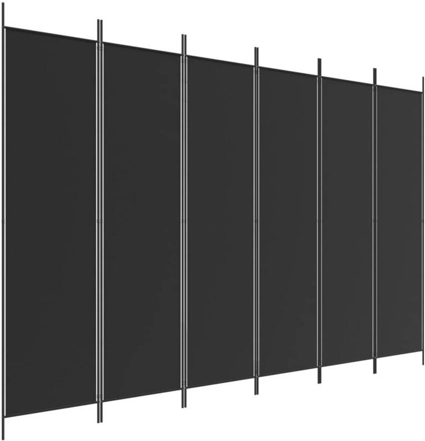 VidaXL Kamerscherm met 6 panelen 300x200 cm stof zwart