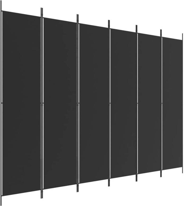 VidaXL Kamerscherm met 6 panelen 300x220 cm stof zwart