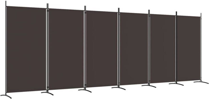 VidaXL Kamerscherm met 6 panelen 520x180 cm stof bruin