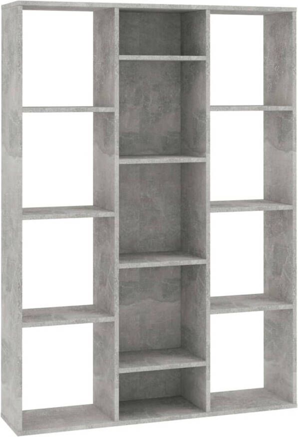 VidaXL Kamerscherm boekenkast 100x24x140 cm bewerkt hout betongrijs