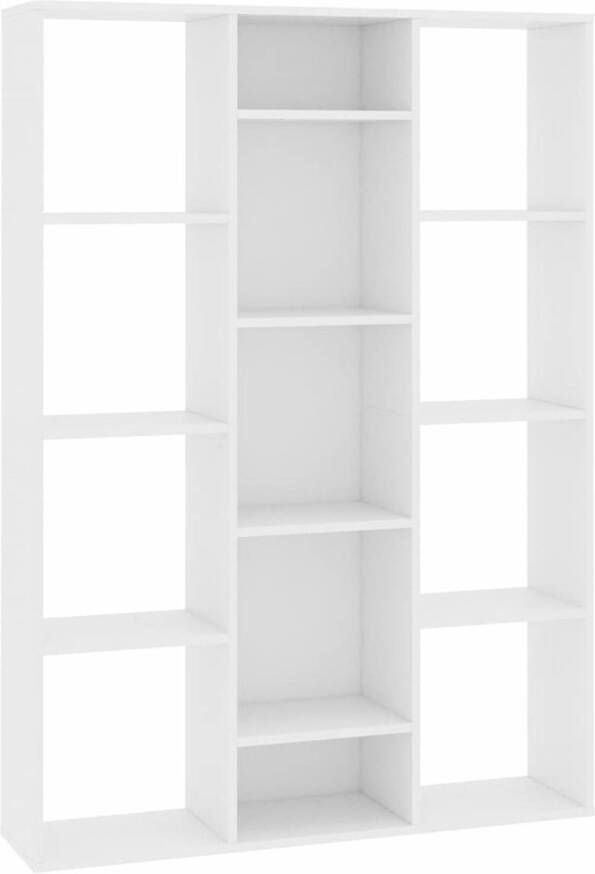VidaXL Kamerscherm boekenkast 100x24x140 cm bewerkt hout wit