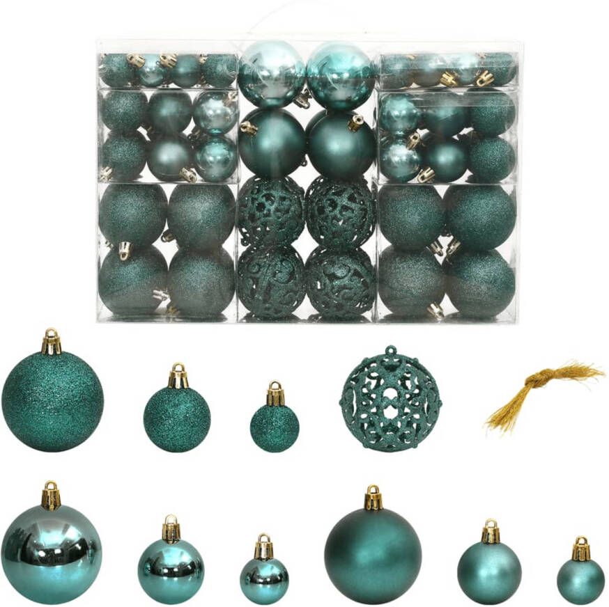 VidaXL Kerstballen 100 st 3 4 6 cm groen