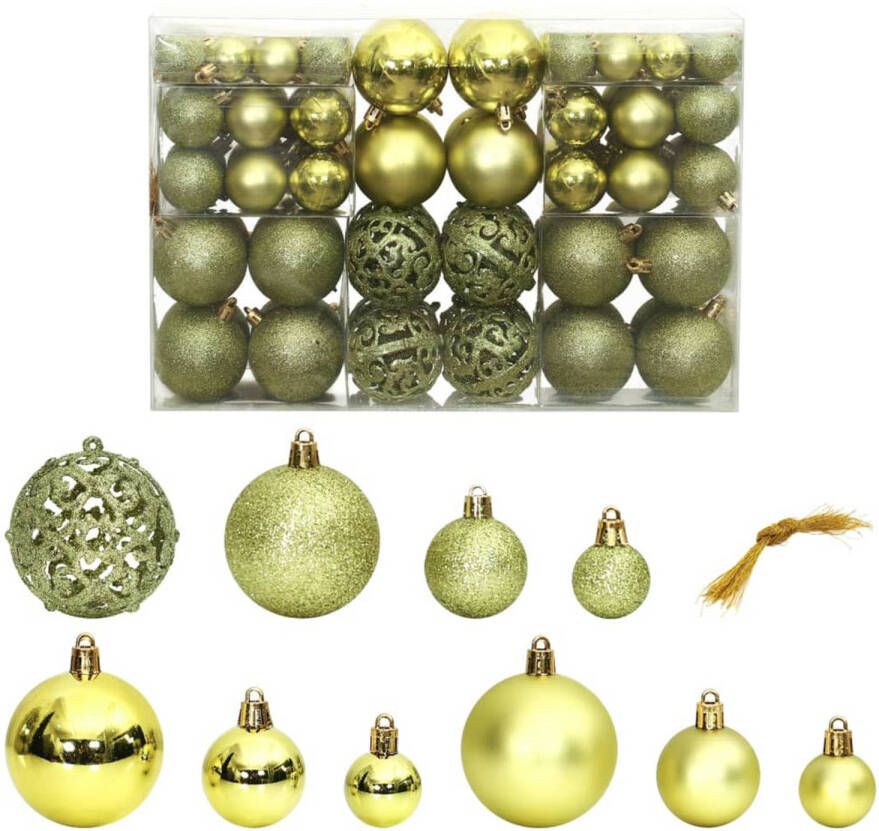 VidaXL Kerstballen 100 st 3 4 6 cm lichtgroen