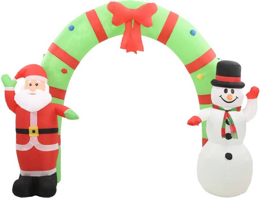VidaXL Kerstboog kerstman en sneeuwpop opblaasbaar LED 223 cm