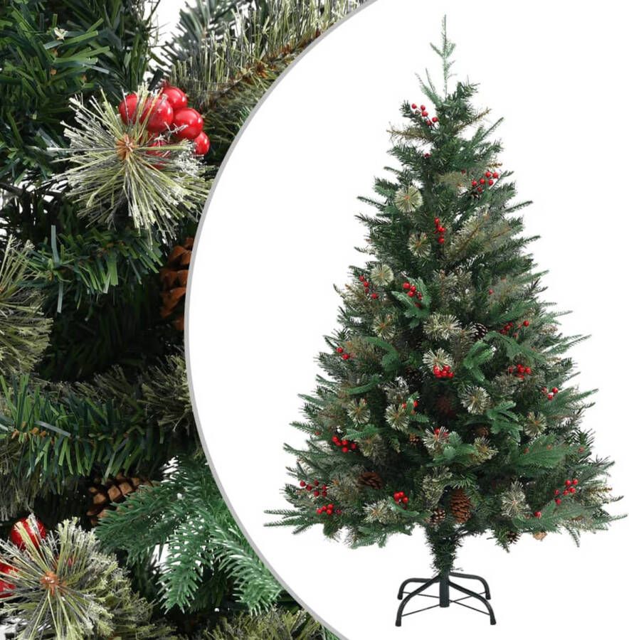 VidaXL Kerstboom met dennenappels 120 cm PVC en PE groen
