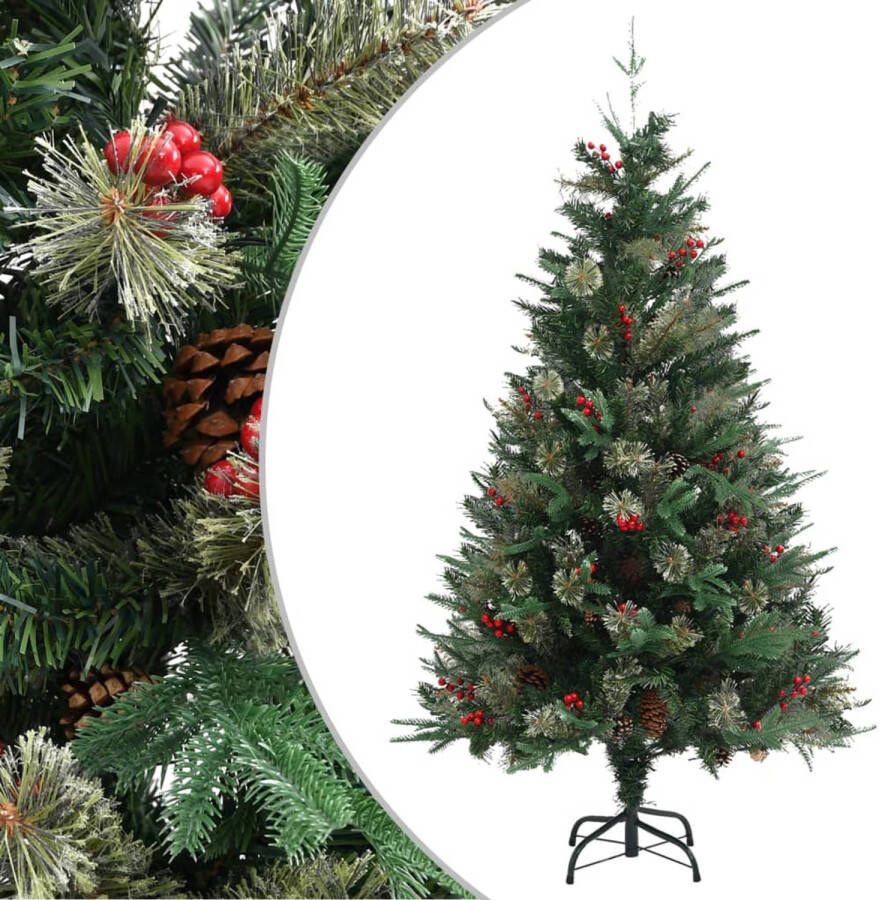 VidaXL Kerstboom met dennenappels 150 cm PVC en PE groen