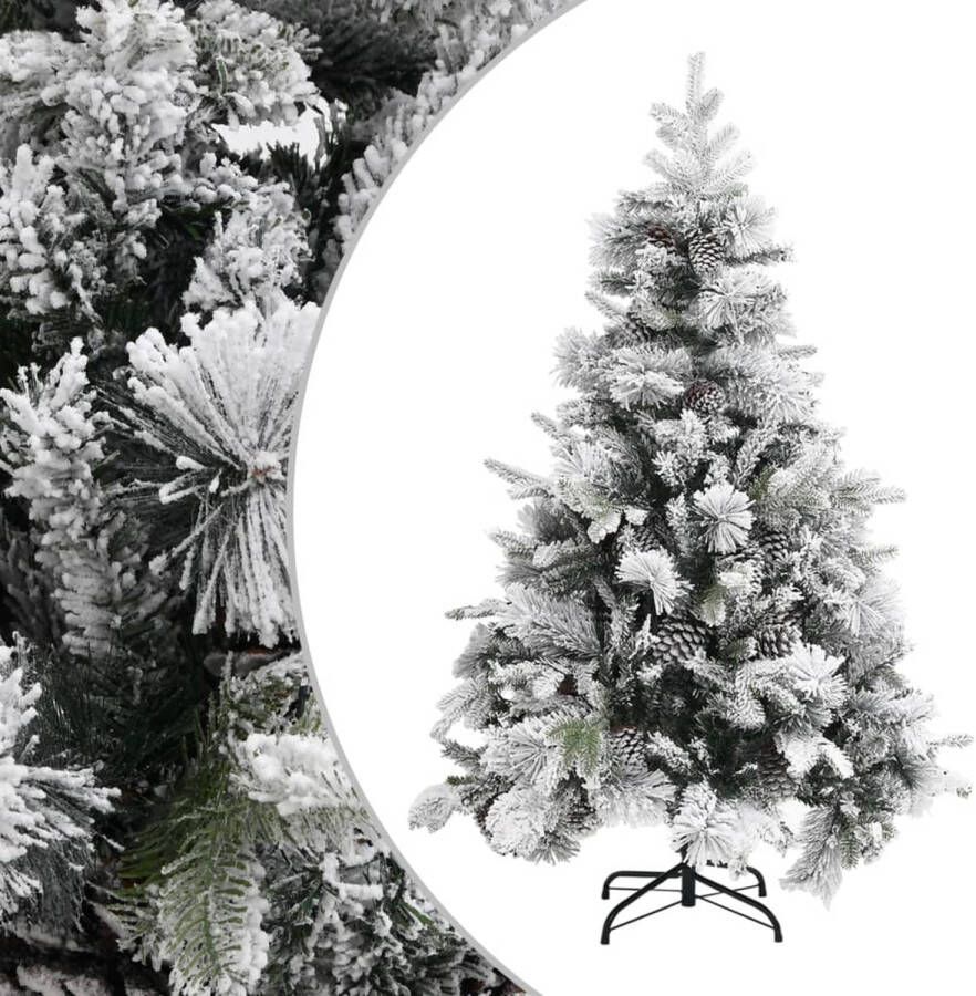 VidaXL Kerstboom met dennenappels en sneeuw 150 cm PVC en PE