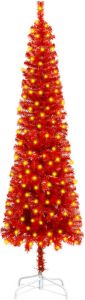 VidaXL Kerstboom Met Led&apos;s Smal 180 Cm Rood