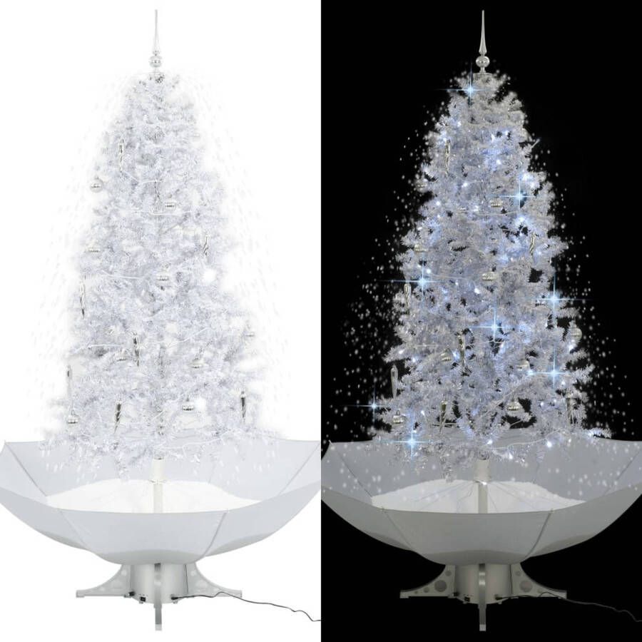 VidaXL Kerstboom sneeuwend met paraplubasis 190 cm wit