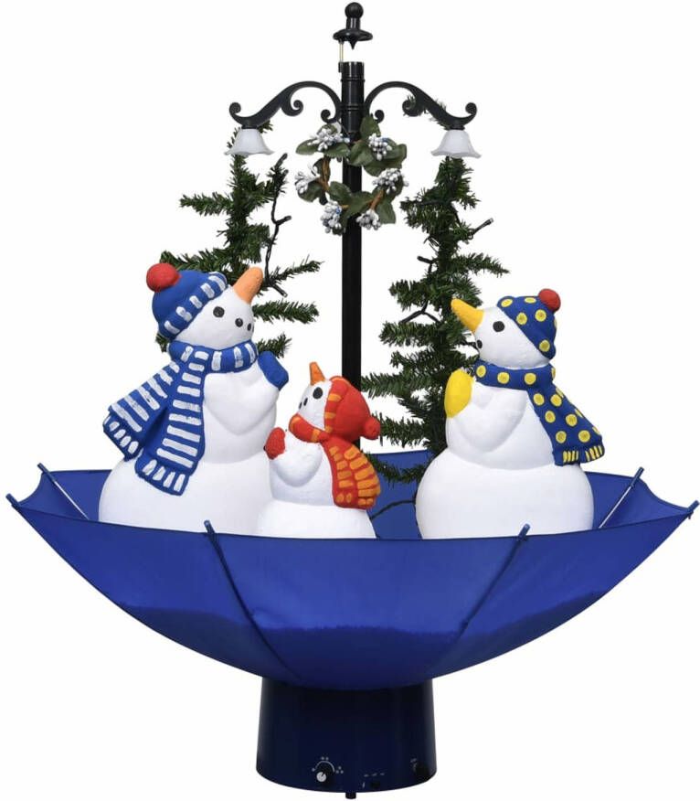 VidaXL Kerstboom sneeuwend met paraplubasis 75 cm PVC blauw